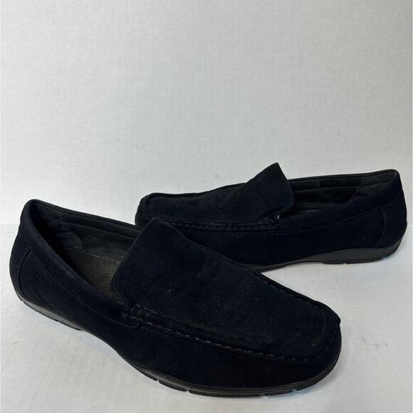 Dexter Size 9 Men Black Suede Slip On Flat Loafers Shoes Business Casual Travel - Picture 2 of 9